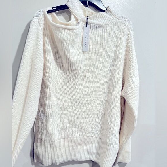 Sanctuary Women's Cut It Out Sweater - pullover women’s size M, cream XS - Picture 10 of 10